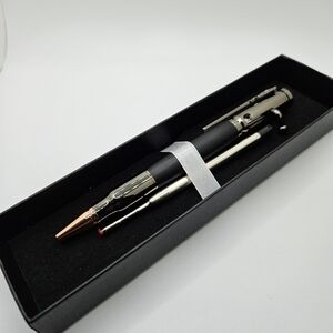 Custom Gun Metal Black Bolt Action Bullet Pen